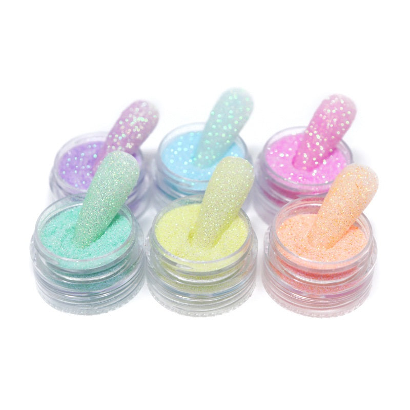 Glitter Escarcha Uñas Nail Art Colores Pastel Surtidos X6u