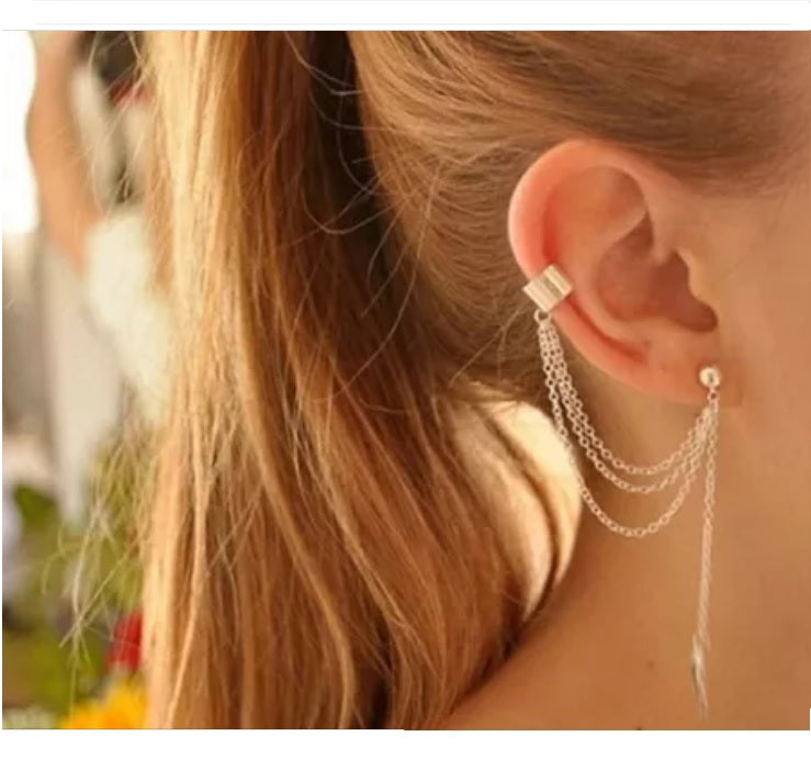 Aretes Ear Cuff Set 5 Piezas Ajustables Sin Perforacion