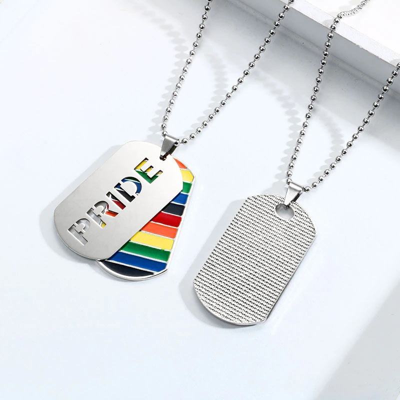 Collar De Acero Inoxidable, Lgbt Gay Pride Jewelry Rainbow