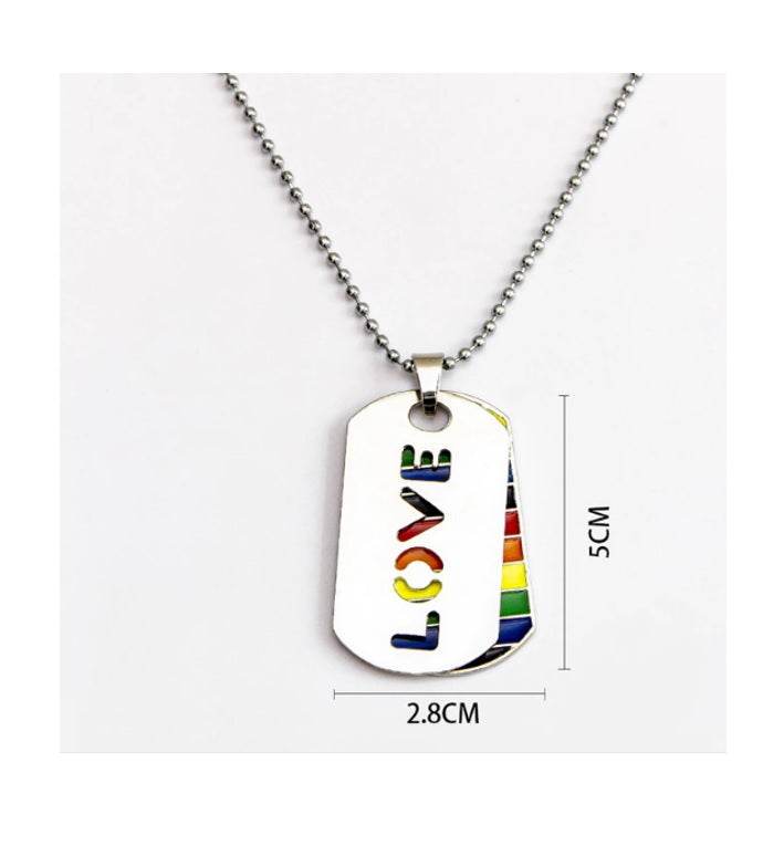 Collar De Acero Inoxidable, Lgbt Gay Pride Jewelry Rainbow