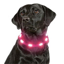 Collar Luz Led Reflectivo Perro Gato Mascotas 3 Efectos Rosa