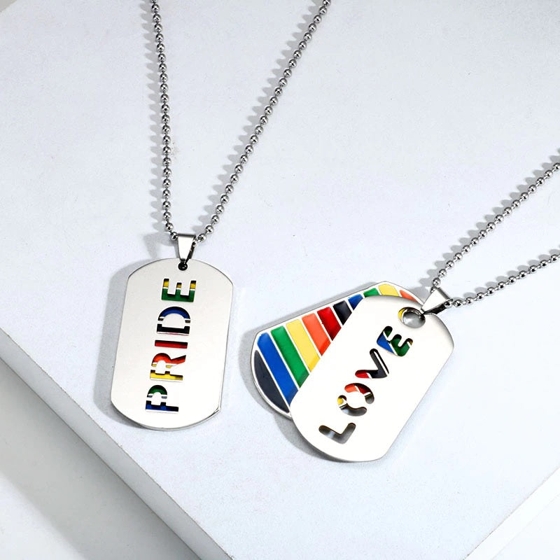 Collar De Acero Inoxidable, Lgbt Gay Pride Jewelry Rainbow