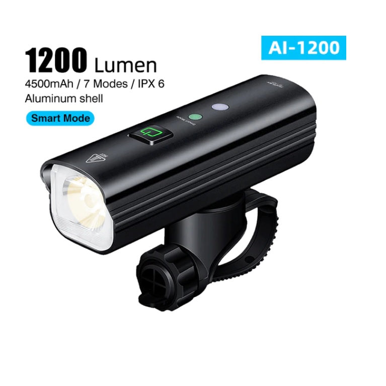 Luz Linterna Led Bicicleta Smart+acople Gopro 1200lm 4500mah