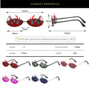Gafas De Sol Ovaladas Llamas Doble Lente Outfit Fiesta Moda