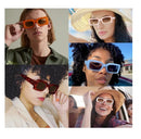 Gafas De Sol Cuadradas Género Urbano Concierto Fashion Moda- Rojo