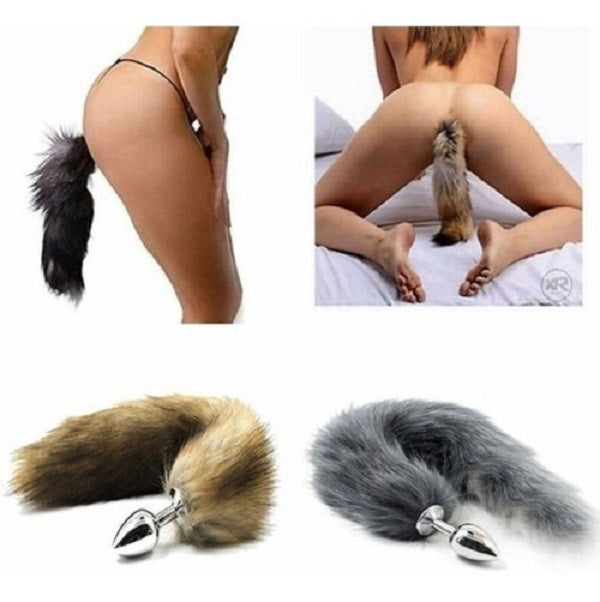 Plug Anal Acero Con Cola De Zorro Juguete Sexual Fantasías