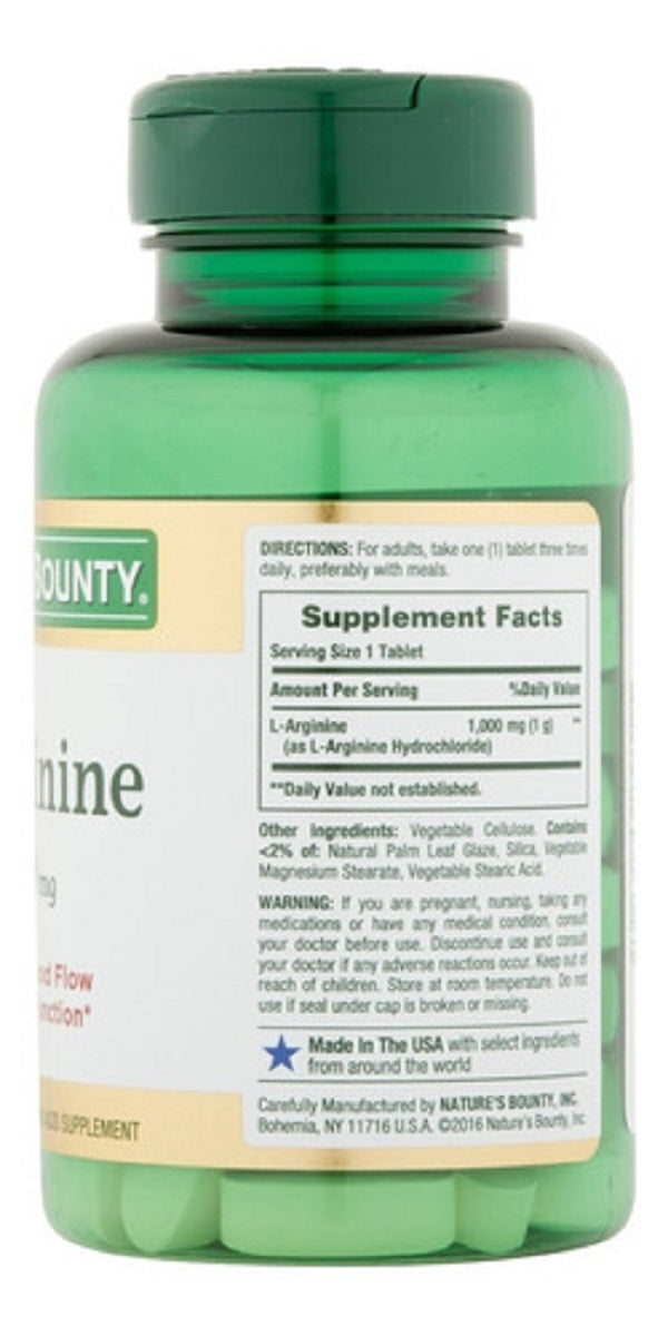 Nature's Bounty L Arginine 50 Tabletas 1000 Mg