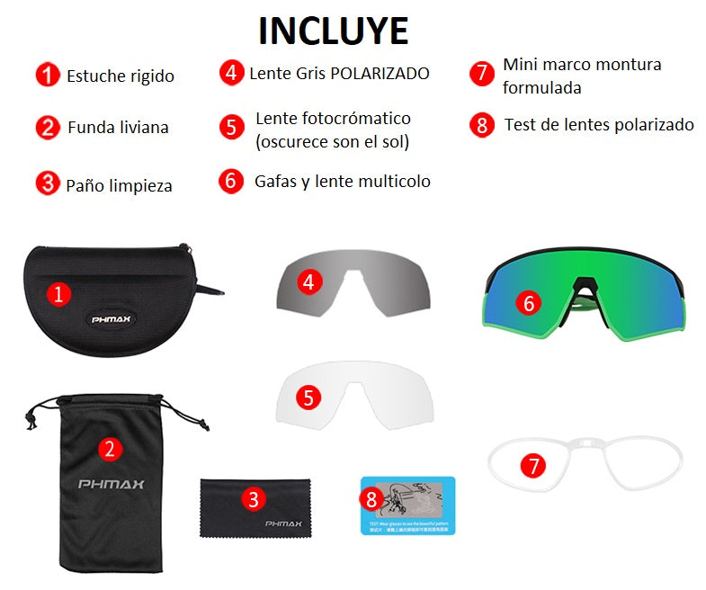 Gafas PHMAX Fotocrómaticas (Diferentes colores) (Set Completo)