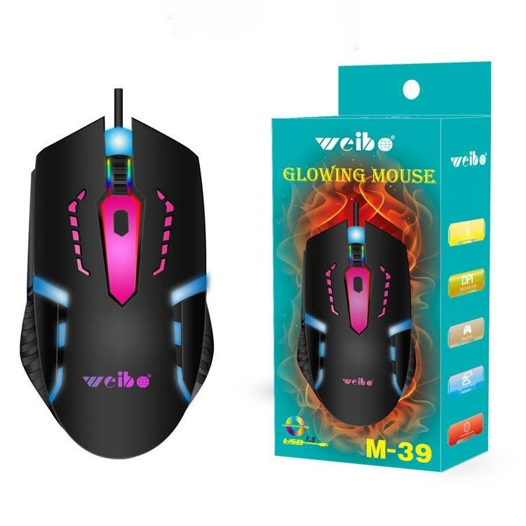 Mouse Gamer Gaming Glowing Weibo Usb Raton Alambrico Pro