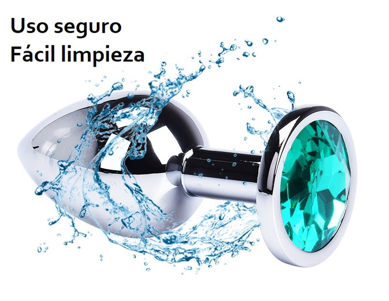 Plug Anal Mediano Joya Acero Acostumbrador Anal Plug Metálico