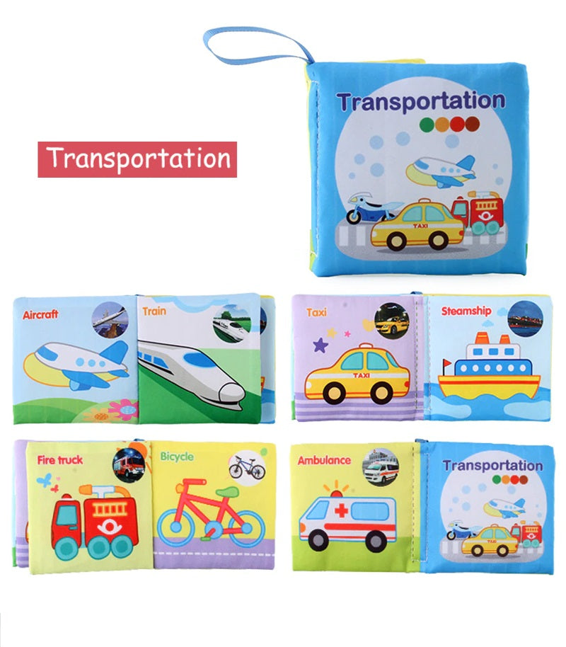Libros Para Bebes Aprender Y Leer Transportes Ingles Tela Pr